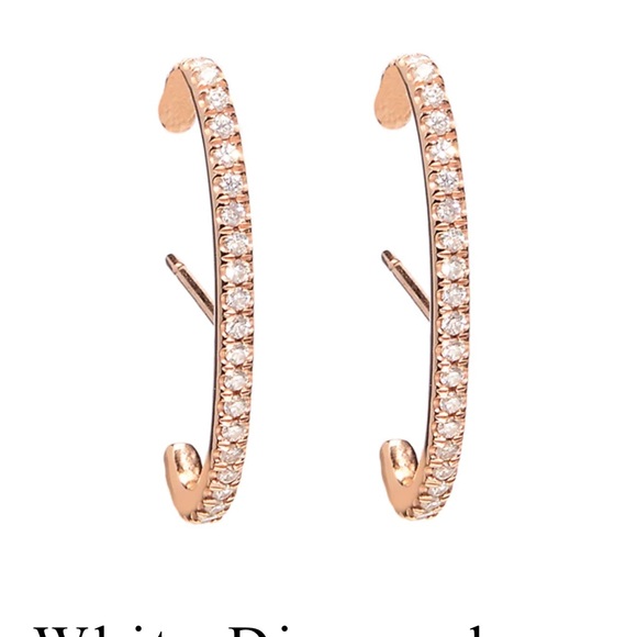 Meredith Khan White Diamond 14k yellow gold ear cuffs
